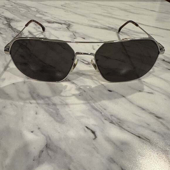 CARRERA SILVER PALLADIUM GRAY AVIATOR PILOT SUNGLASSES 58MM 1035/GS 010IR Read - Picture 1 of 9
